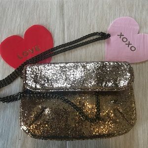 JCrew Gold Glitter Clutch/Purse